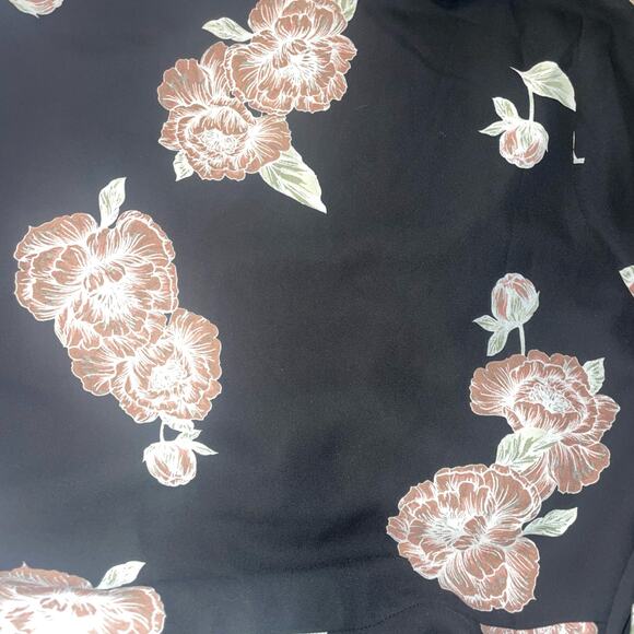 Cupcakes & Cashmere Womens Dress Zora Floral Print Ruffle Neck Wrap Black Size S - Picture 8 of 9